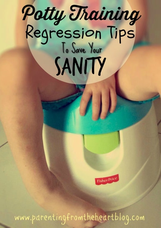 If you've been hit by potty training regression(s) and need perspective and a plan of attack, this post is for you. Find a handful of tips and mantras to face potty training regressions and maintain your sanity!