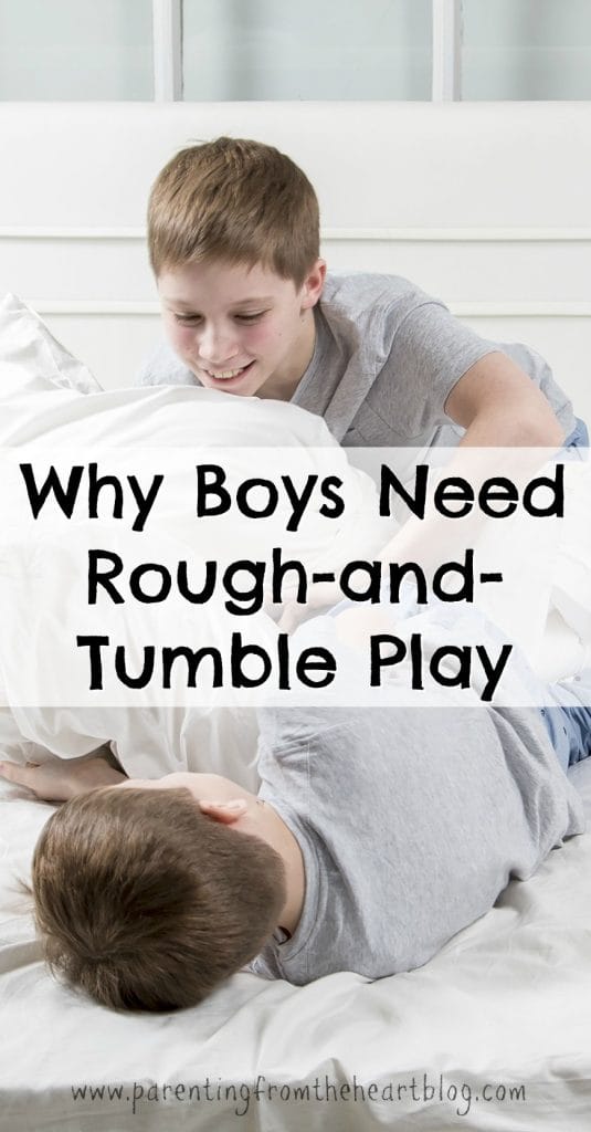 Did you know boys need to roughhouse? Play fighting may seem too rough or unruly, but there are documented benefits. Find out why rough-and-tumble play is actually good. 