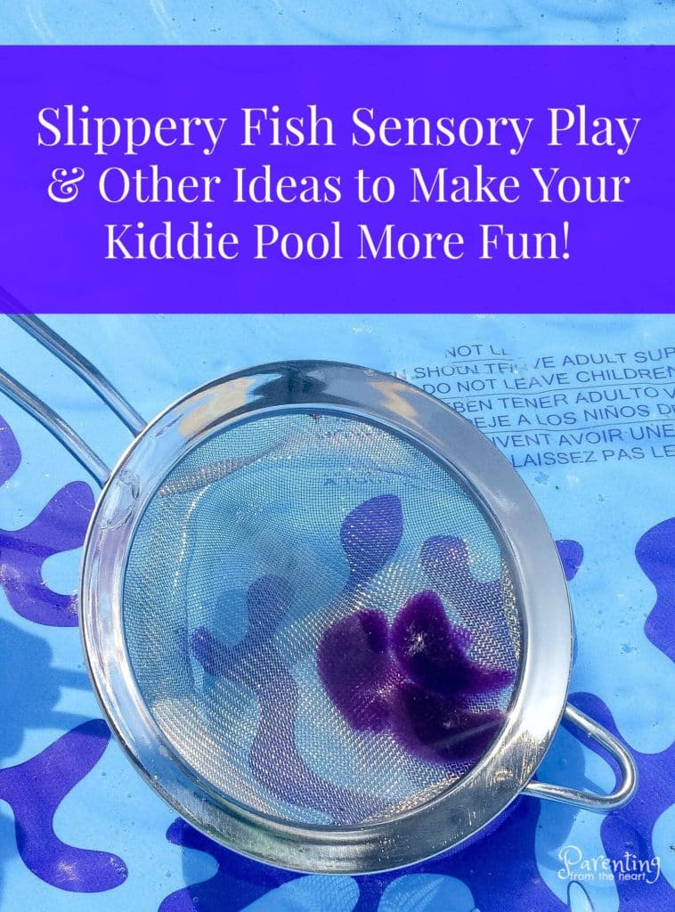 Three sensory play ideas - water and water gun with foam noodles, coloured foam, jello fish in pool Kiddie pools are fun for a brief period of time and then kind of lose their intrigue. Then, parents are left with a massive piece of plastic to store in the backyard or garage. All it takes is a little creativity and some common household items to re-purpose your kiddie pool and make it into a massive sensory bin. It's such a fun way for kids to engage in play-based learning outside.  #sensoryplay #outdoorplay #Kidsactivities #summer #summeractivities #screenfreeactivities #sensorybins #simplekidsactivities #Playbasedlearning #learningthroughplay