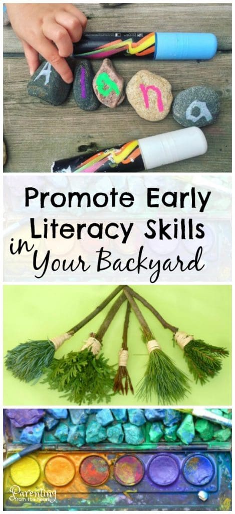 Backyard learning is easy, cost effective and SO much fun!!! In fact your children will benefit more from backyard learning than sitting at a desk with a paper and pencil. Promote early literacy, fine motor skills, hand-eye coordination and more using these kids activities. Great for play-based learning. Learning through play. Early childhood education.