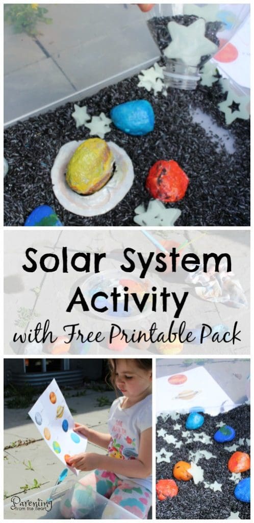 Promote play-based learning with this fun solar system for kids activity! It comes with a free printable as well as bonus materials for more ways to play! Perfect for preschoolers, kindergarteners, or any early childhood educators!