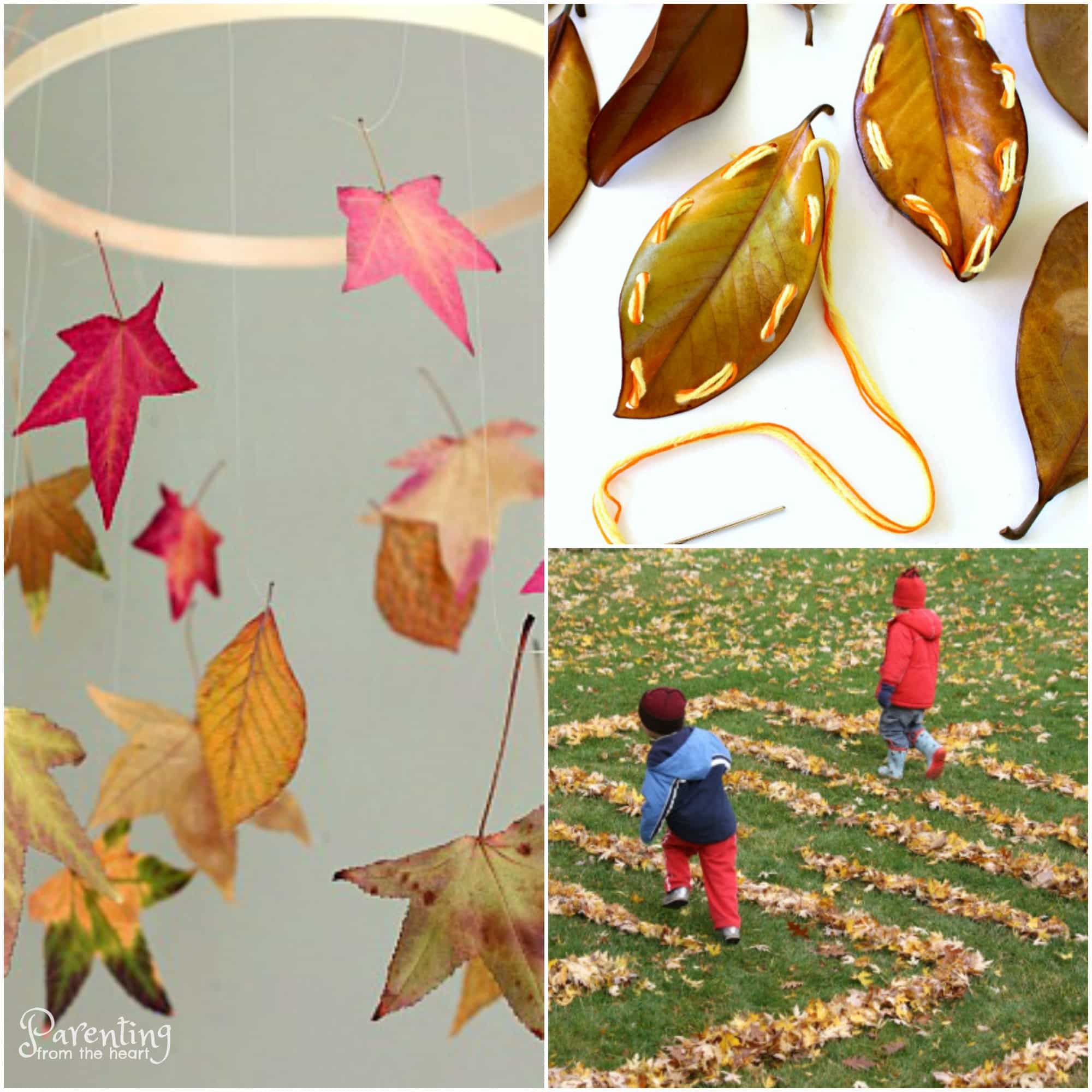 Gorgeous Fall Crafts for kids using leaves