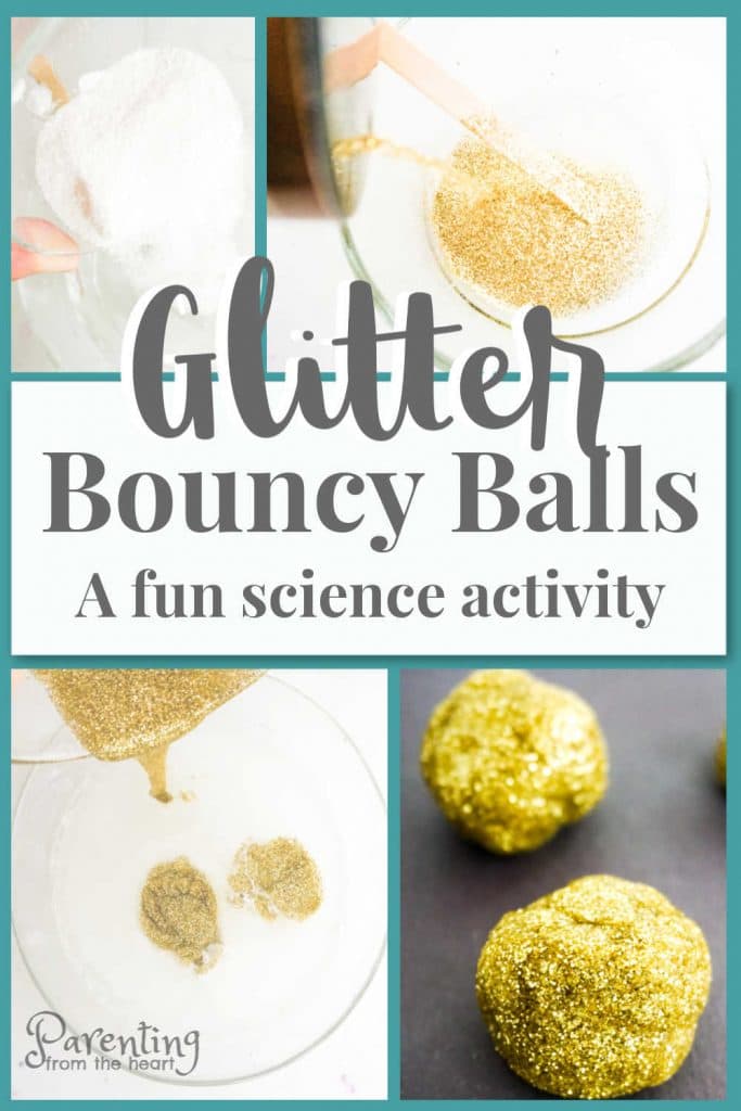 If your child is slime-obsessed, you will want to check out this spin how to make slime. While the ingredients are the same, the result is different and exciting! Here you will learn how to make bouncy balls. This simple kids activity is perfect for hands-on learning to teach children about chemical reactions. #science #kidsactivities #simpleactivities #STEM #slime