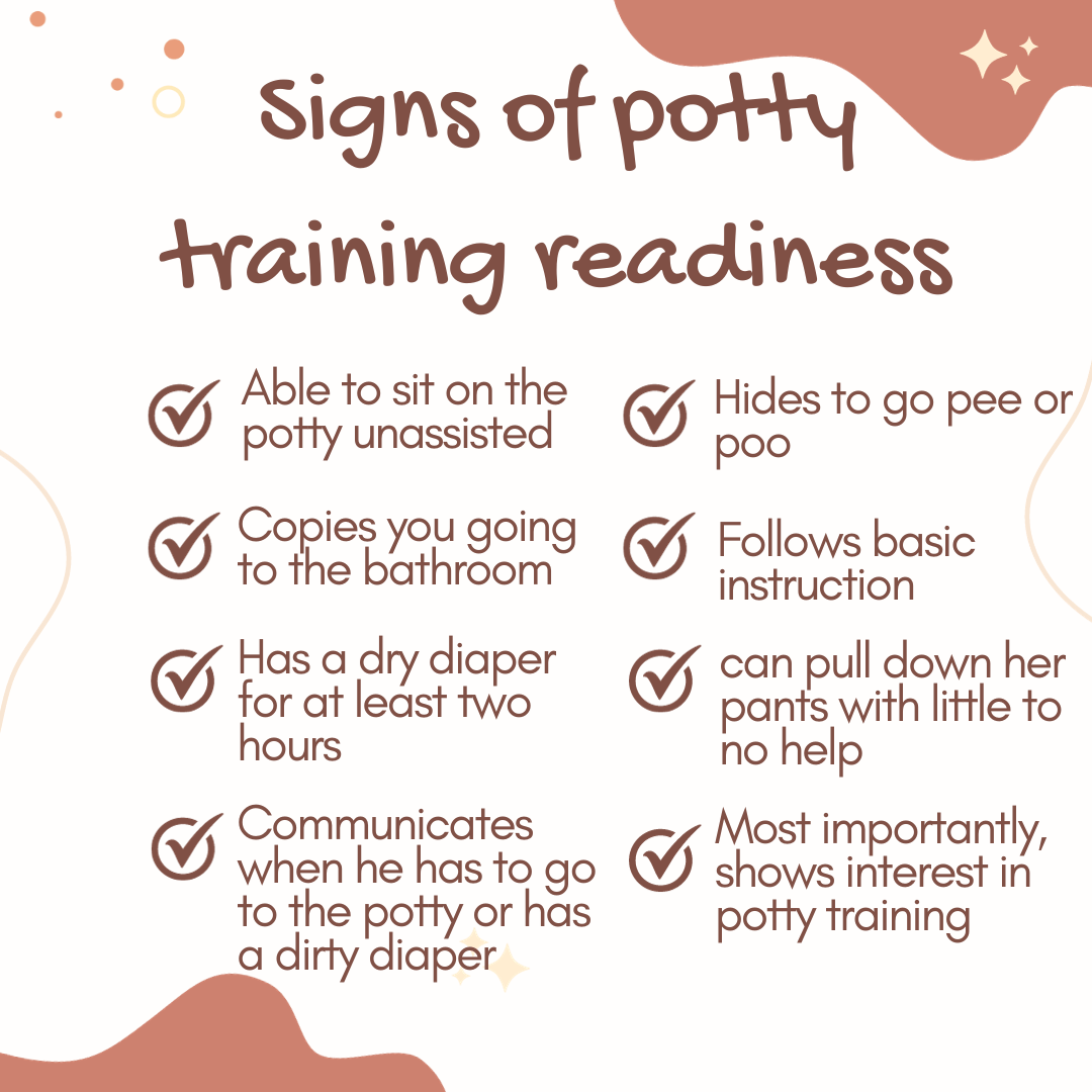 Signs of potty training readiness infographic