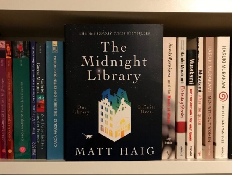 Midnight Library book on a shelf