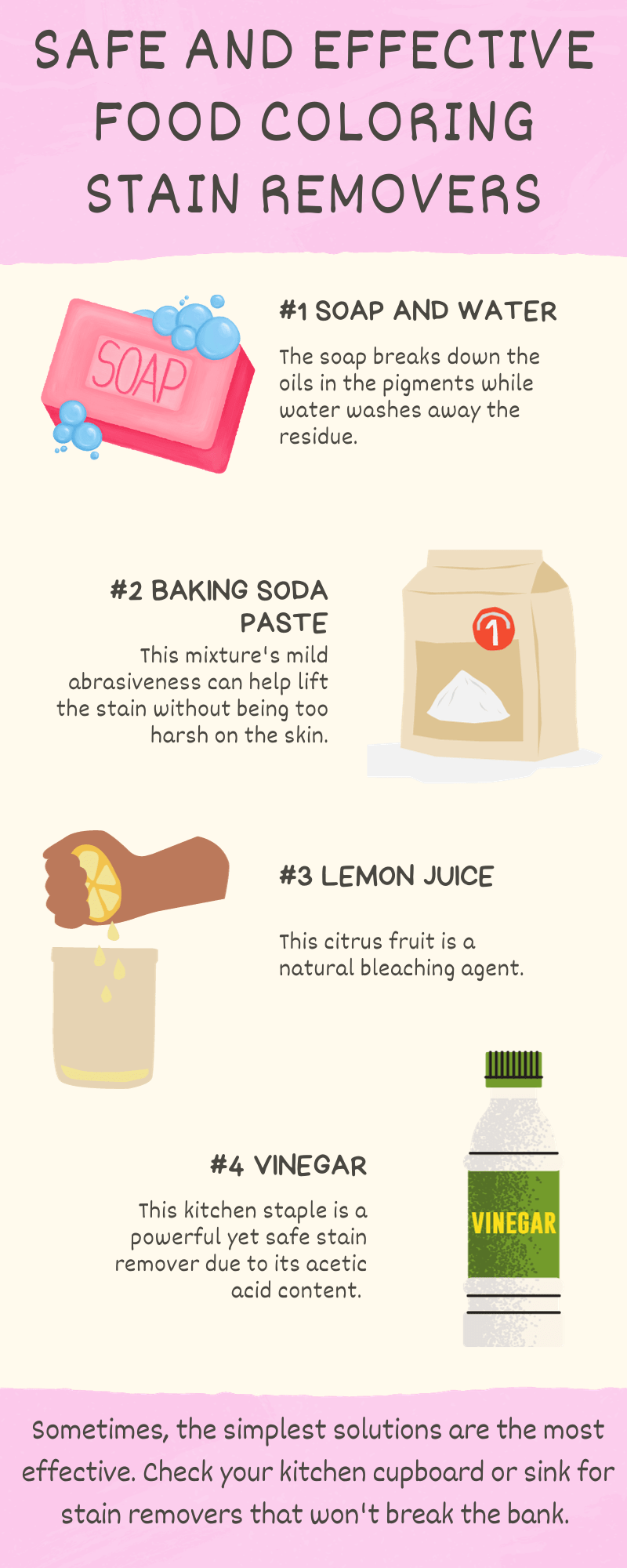 How to get Food Coloring off skin infographic 