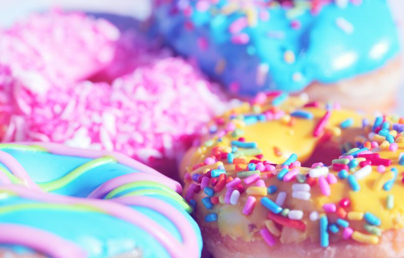 Sugary treats can make pregnancy nausea worse, like these donuts.
