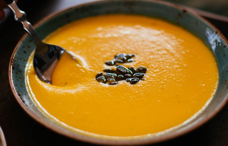 Carrot and ginger soup is a delicious and healthy food to eat while pregnant.