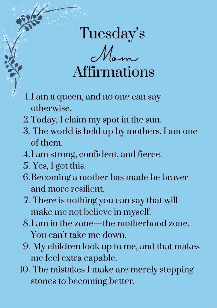 Tuesday's mom affirmations are all about self-empowerment