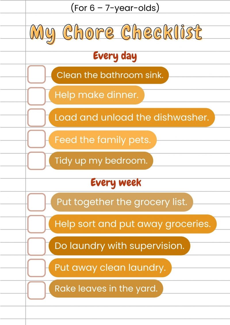 Age-appropriate chores for kids to do at home