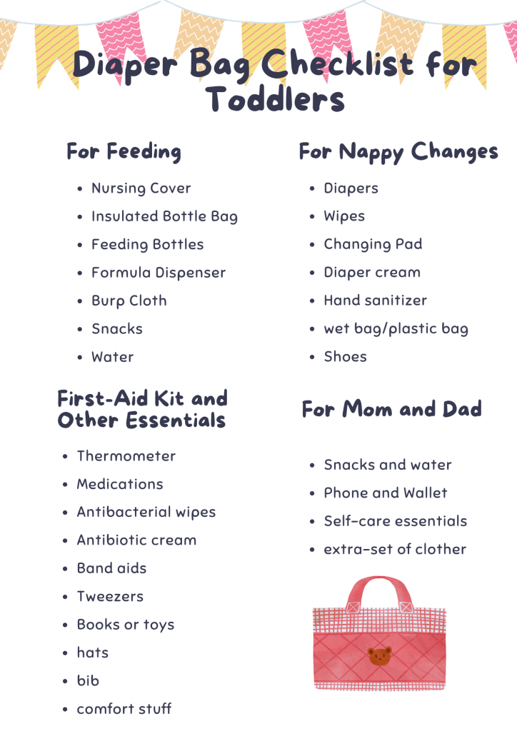 diaper bag checklist for toddlers