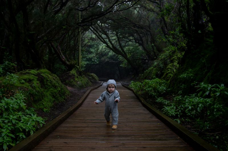 baby boy in the forest