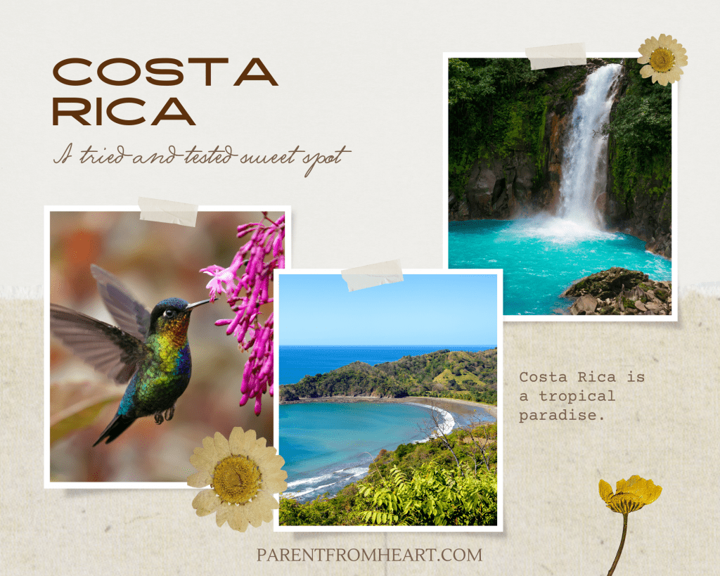 A photo collage of Costa Rica.