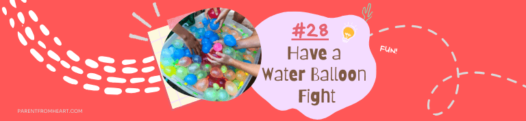 A banner of a sleepover idea: have a water balloon fight.