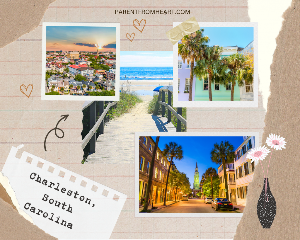 A photo collage of Charleston, South Carolina.
