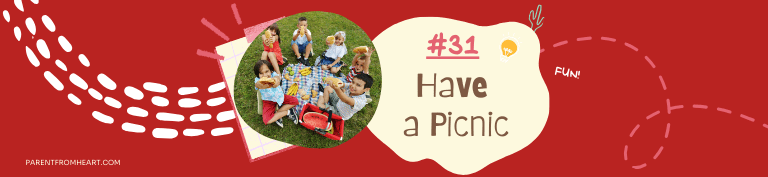 A banner of a sleepover idea: have a picnic.
