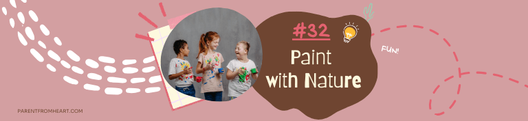 A banner of a sleepover idea: paint with nature.