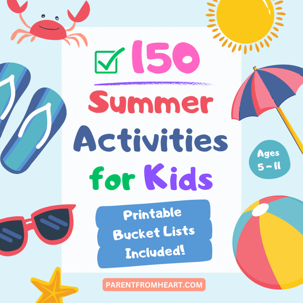 A Pinterest photo about 150 Summer Activities for Kids: Printable Bucket Lists Included.