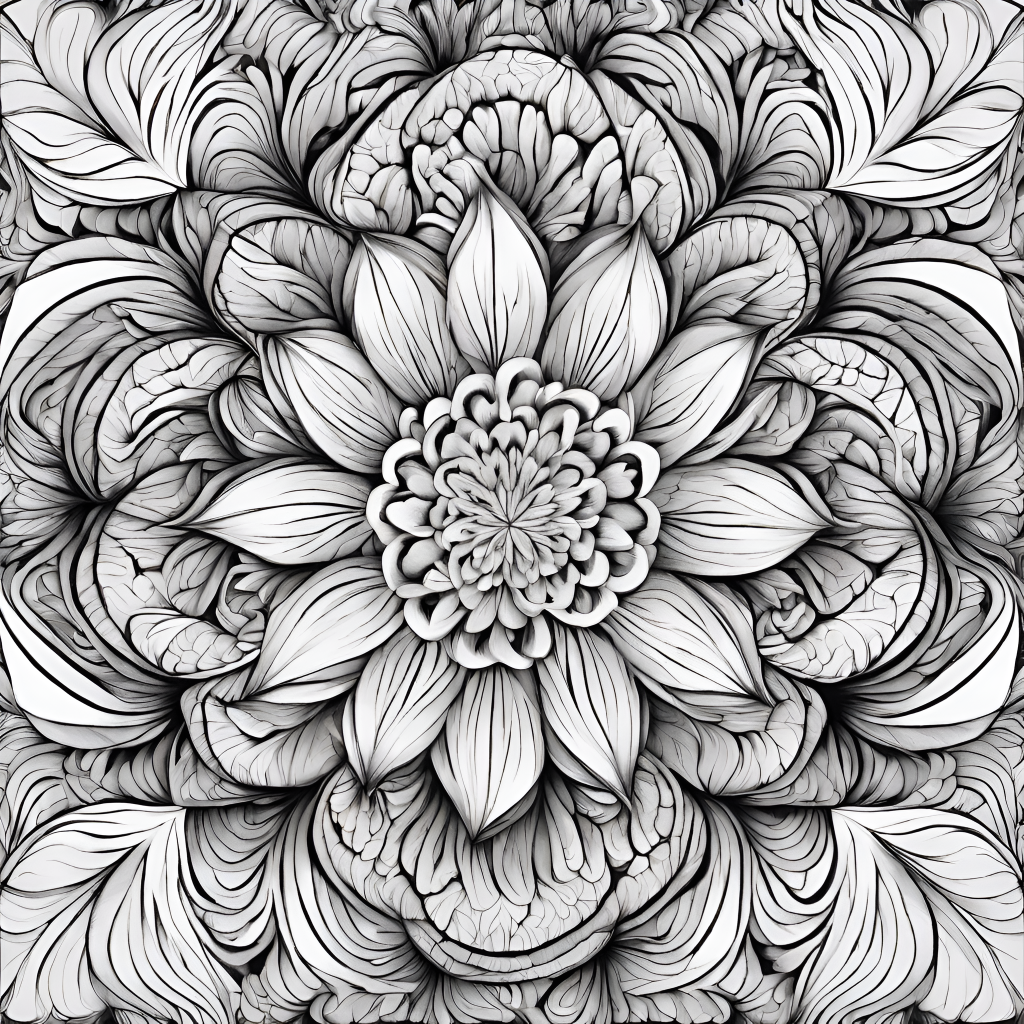 flower illusion coloring page