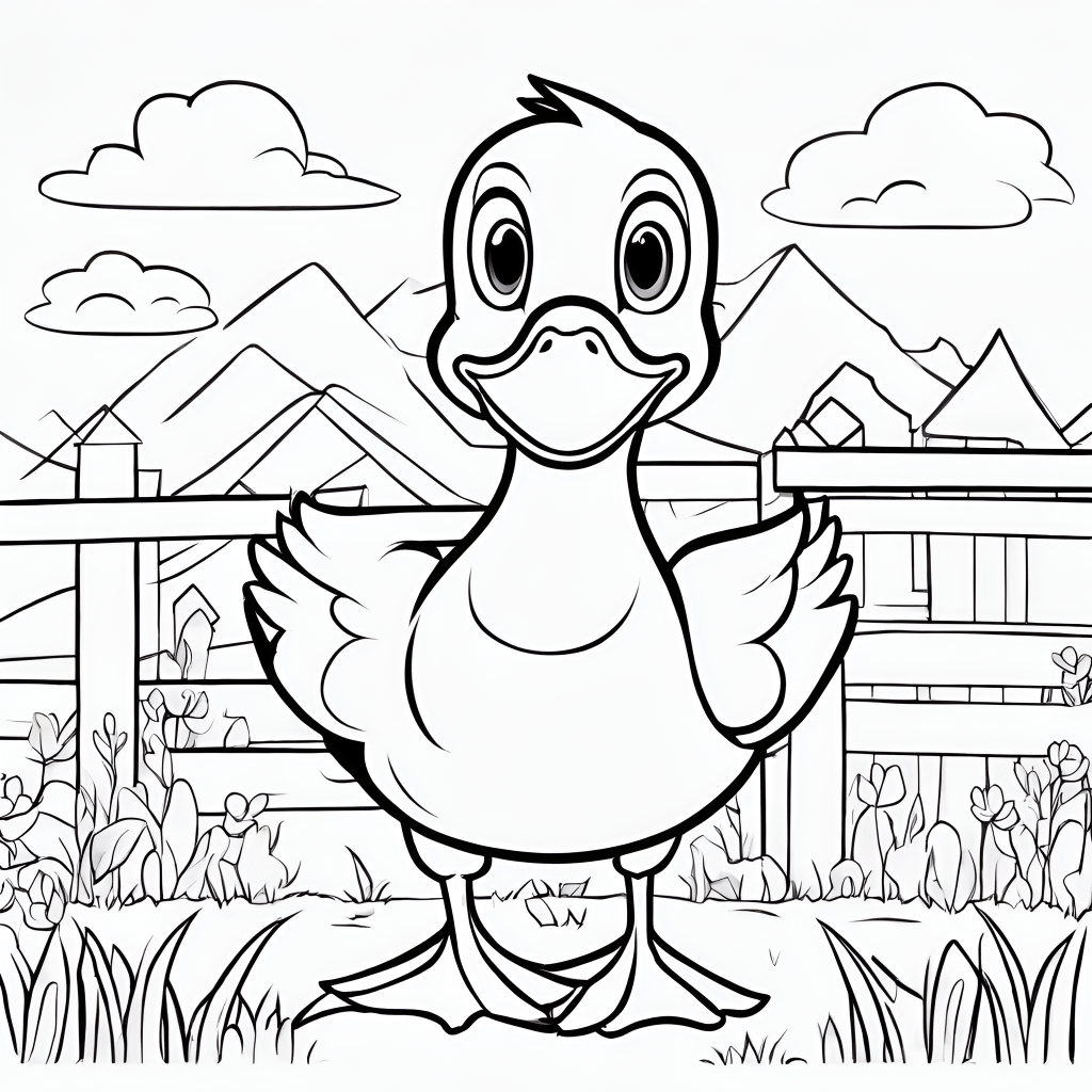 Cartoon duck coloring page