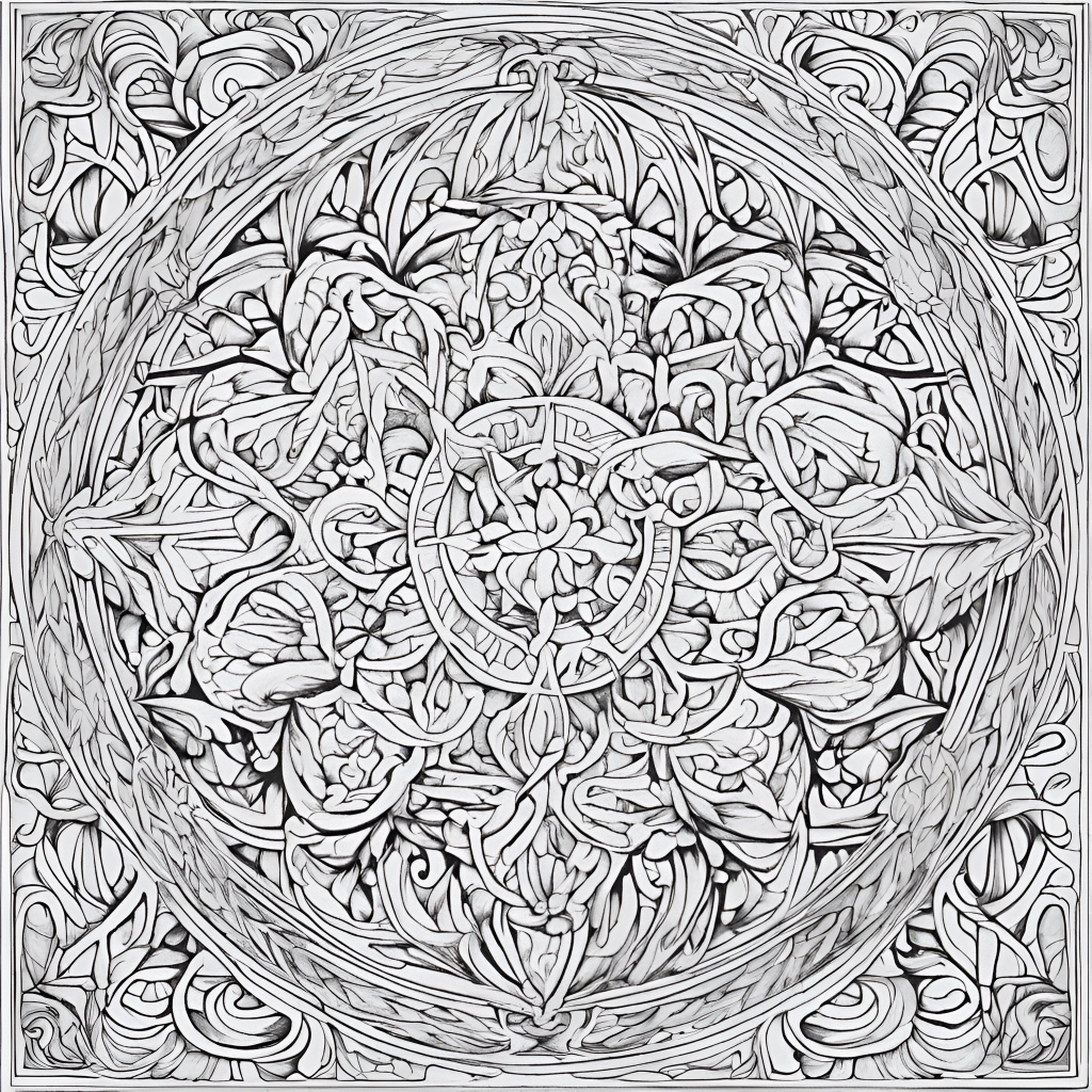 anstract shapes coloring page 