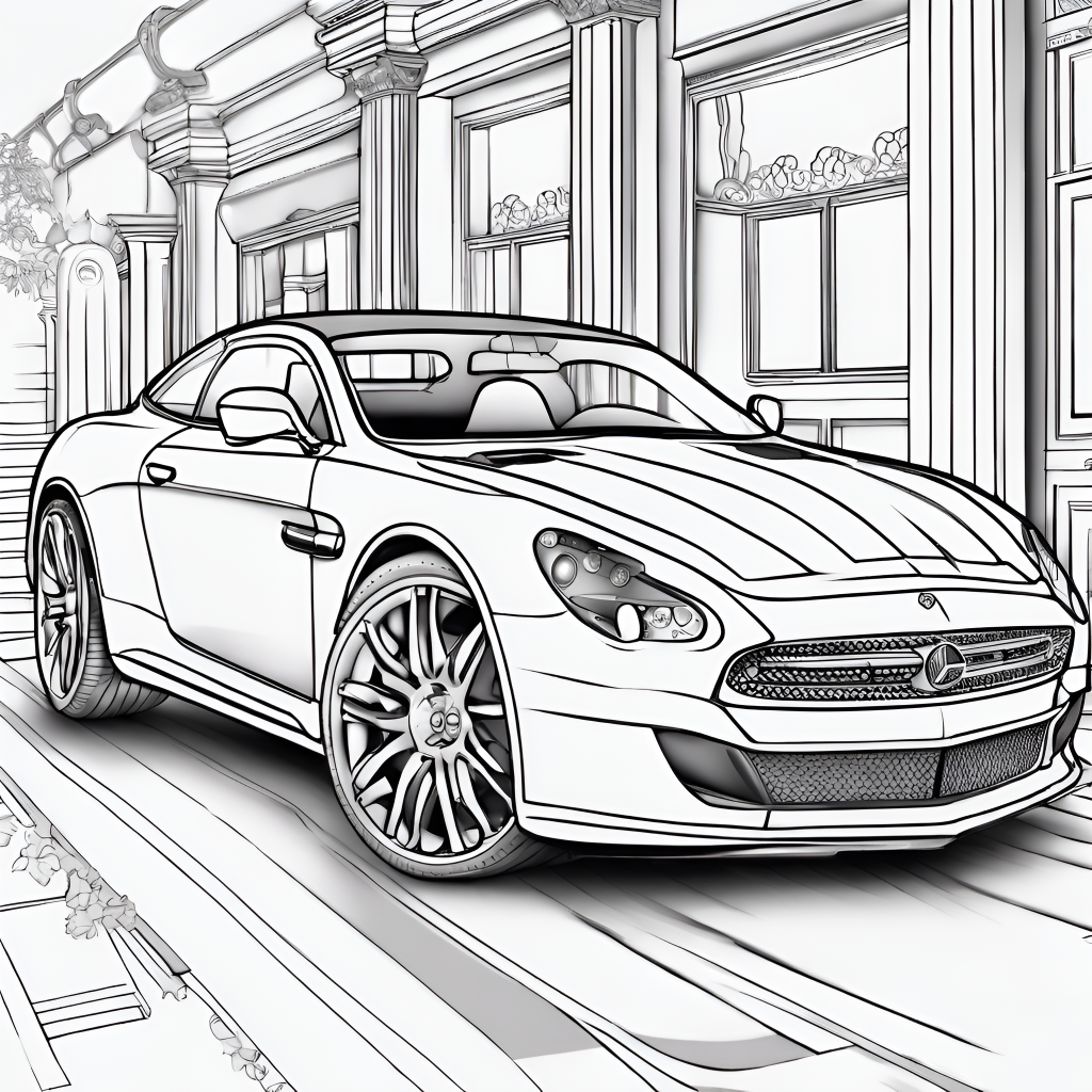 Luxury car coloring page