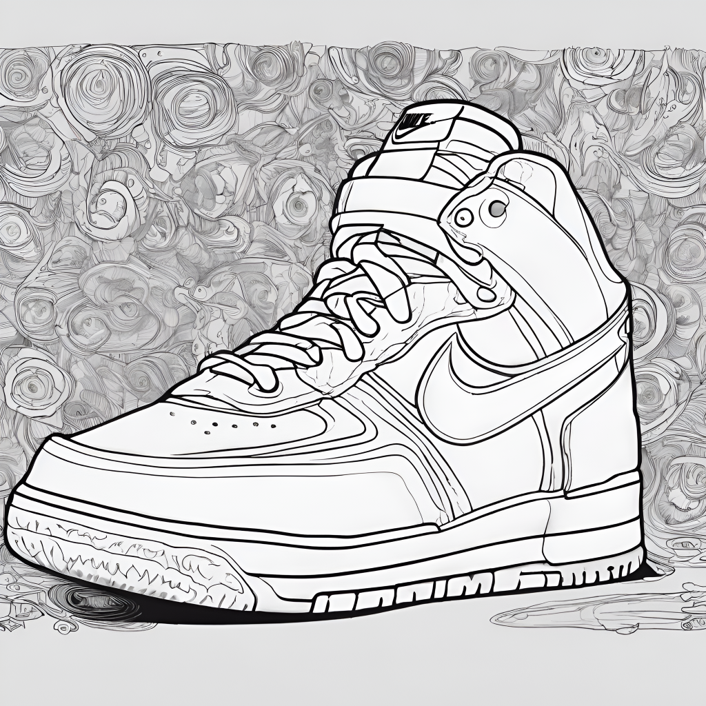 nike shoes coloring page