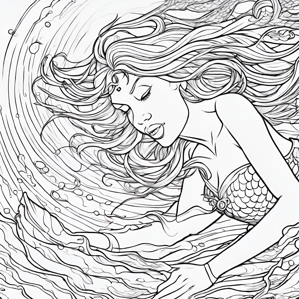 Mermaid coloring page 