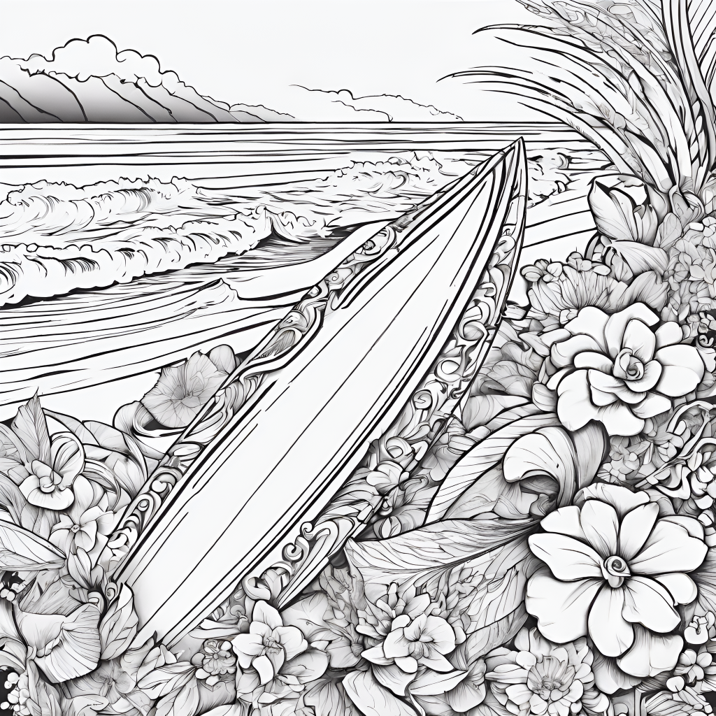 surfboard coloring page 