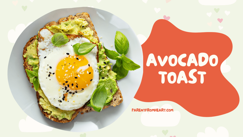 A banner with a picture and text of avocado toast.