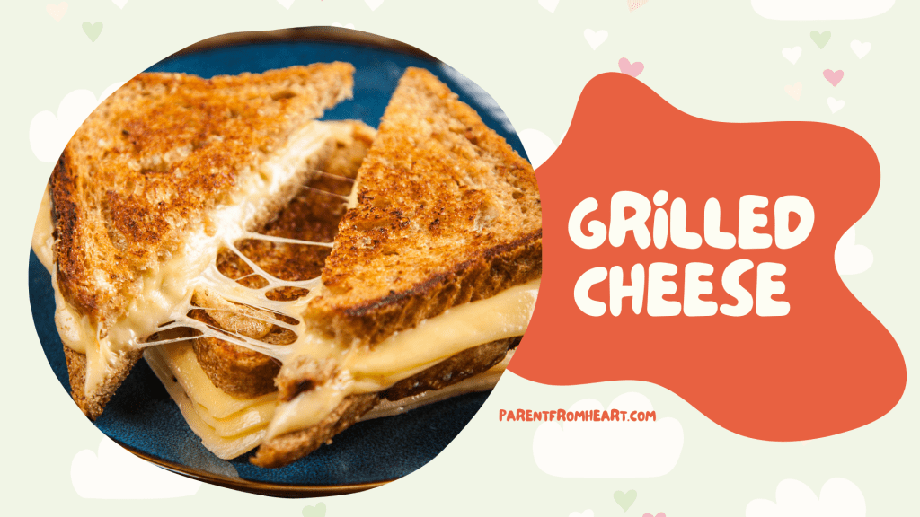 A banner with a picture and text of grilled cheese.