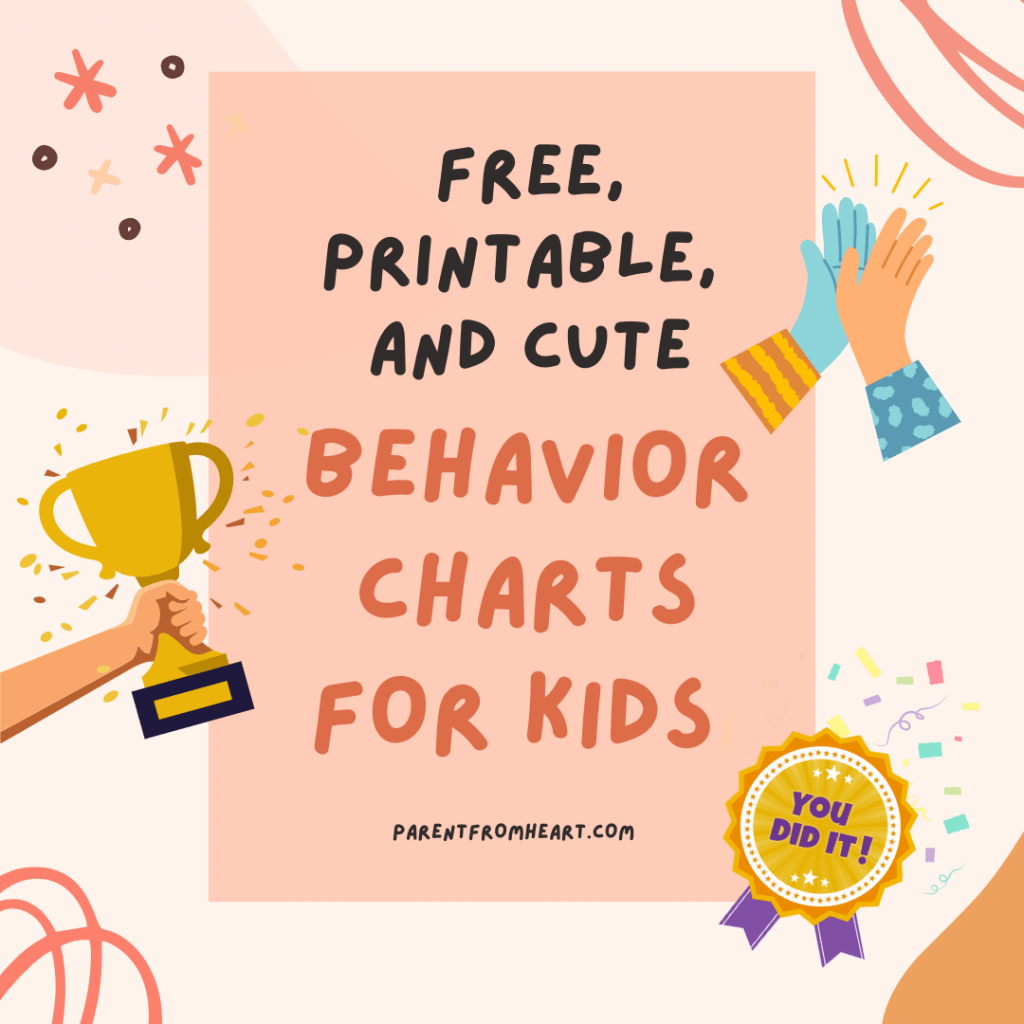 A Pinterest photo with the text "Free, Printable, and Cute Behavior Charts for Kids."
